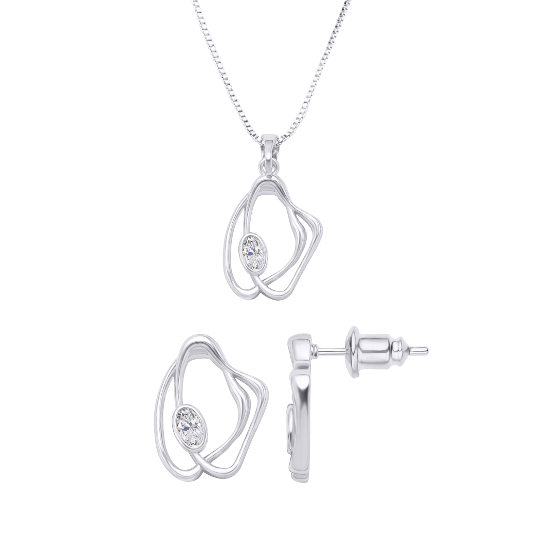 LIRA Set | White Rhodium Plated