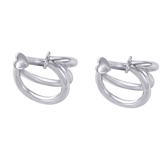 AMORA Ear Cuff | White Rhodium Plated