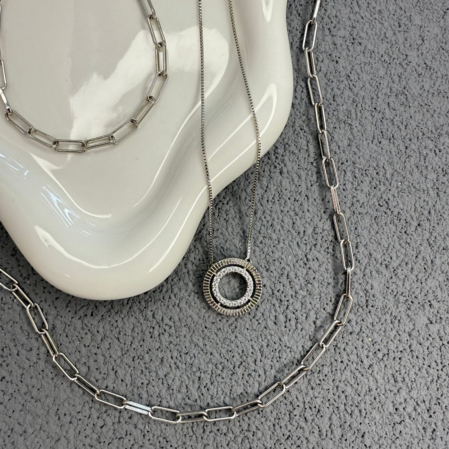 SOLARA Necklace | White Rhodium Plated