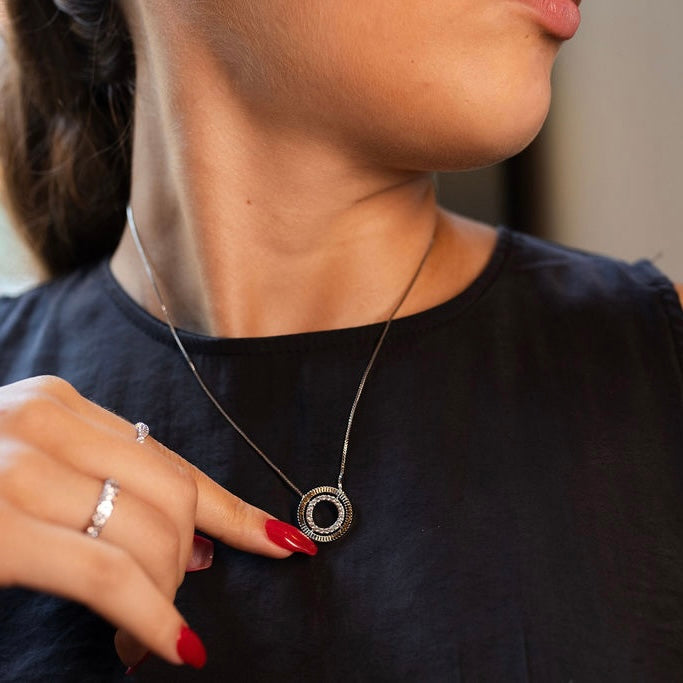 SOLARA Necklace | White Rhodium Plated