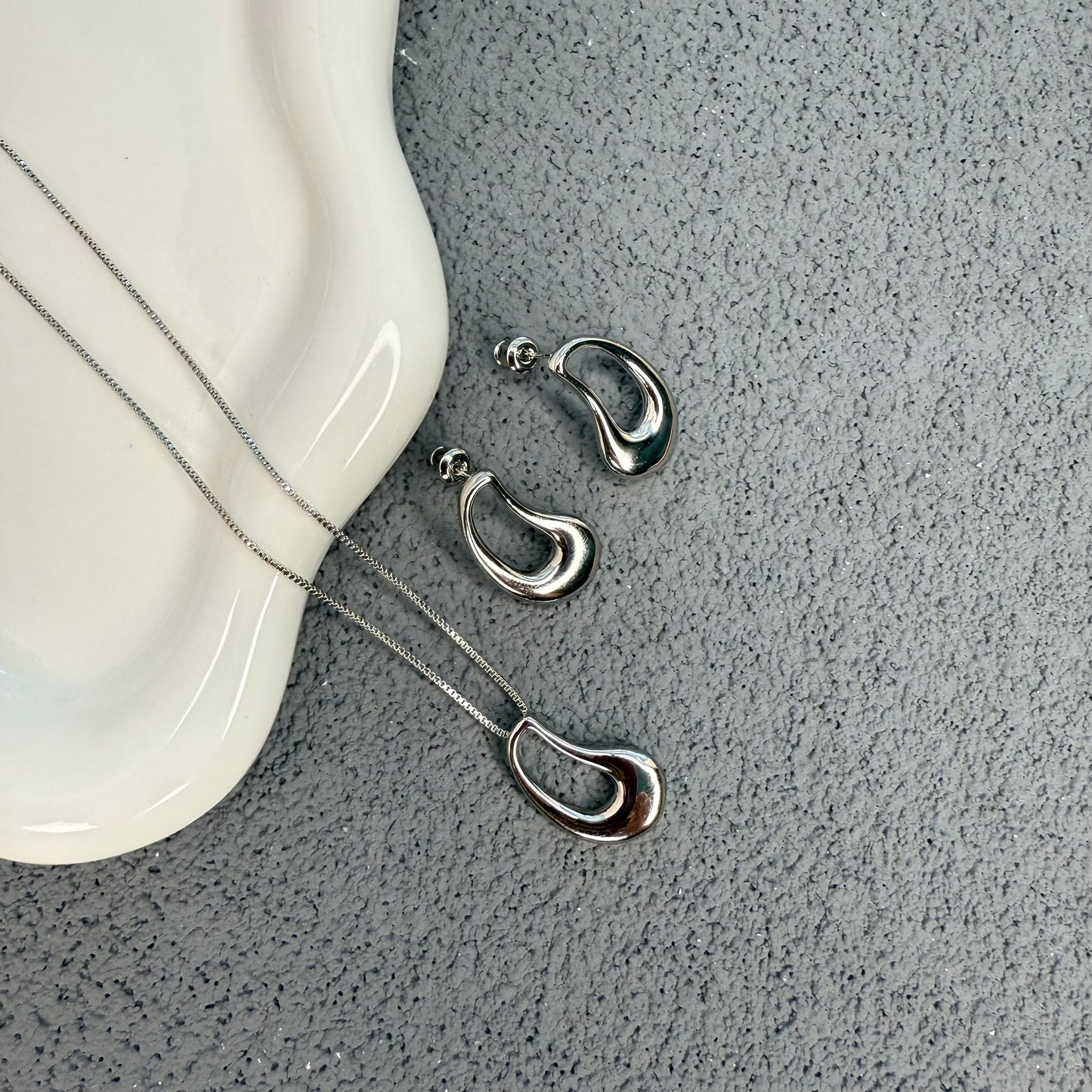 ALVA Set | White Rhodium Plated