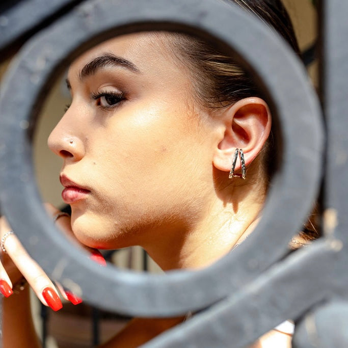 NAYA Earrings | White Rhodium Plated