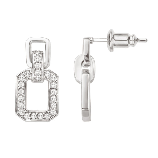 SMALL BLING EARRINGS | White Rhodium Plated