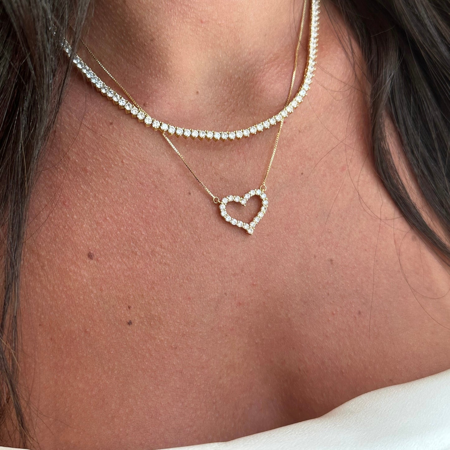 LOVE OPEN HEART NECKLACE | Double 18K Gold Plated