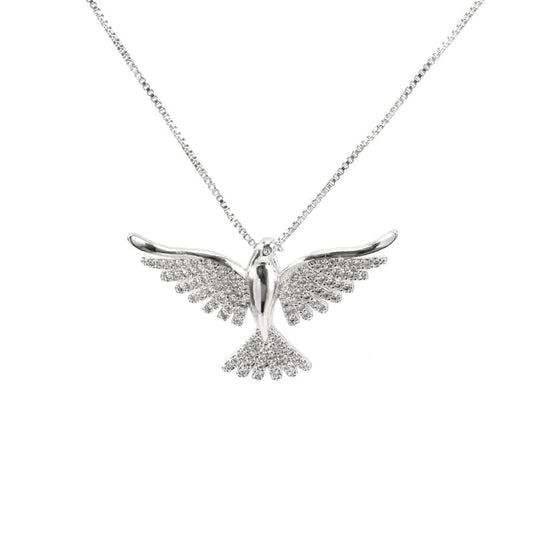 HOLY SPIRIT NECKLACE | Double White Rhodium Plated