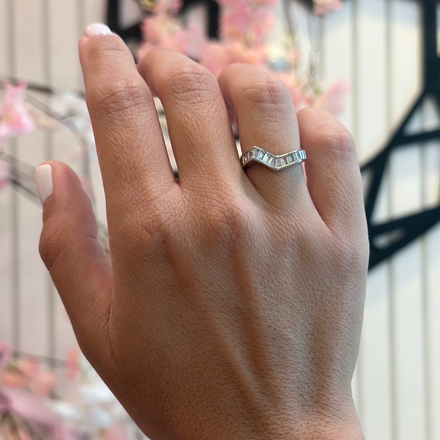 CRYSTAL UNIQUE RING | Fourfold 18K White Gold Plated