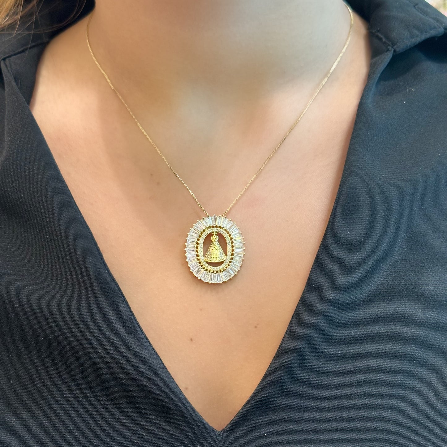 NOSSA SENHORA NECKLACE | Double 18K Gold Plated