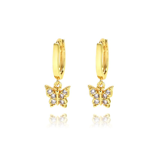 BUTTERFLY HOOPS | Double 18K Gold Plated