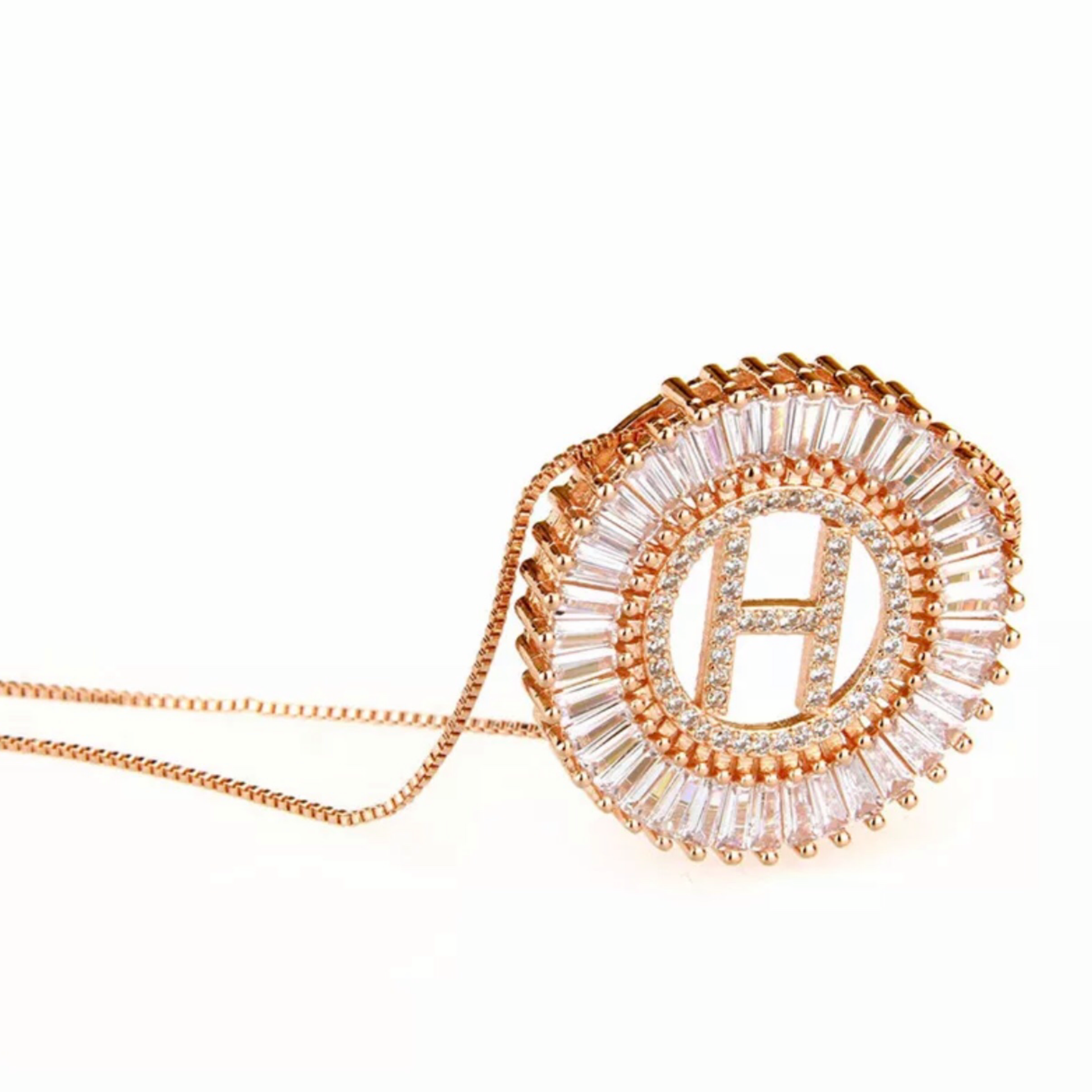 Mandala Letter Necklace A - Z | ROSE GOLD PLATED - Unique Brazilian Jewelry (4364774146123)