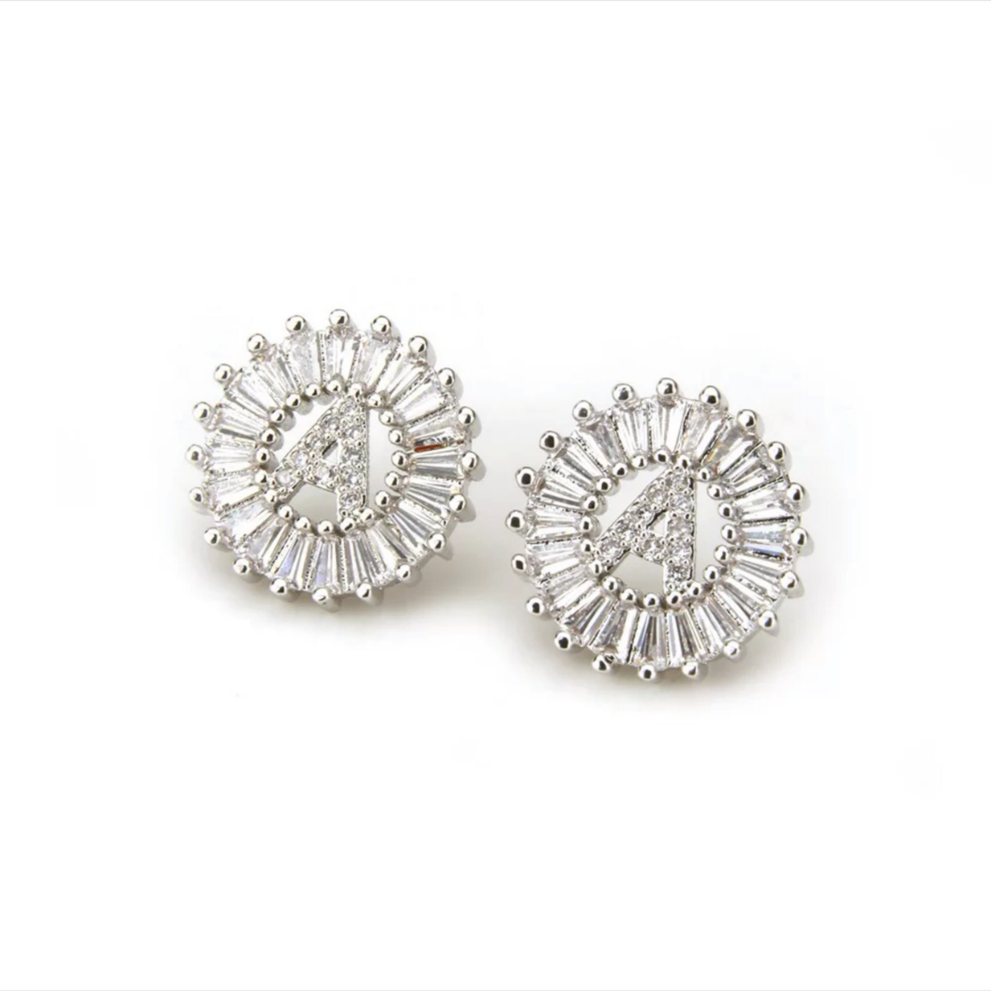 Mandala Letter Earrings  A - Z | WHITE RHODIUM PLATED - Unique Brazilian Jewelry (4364769427531)