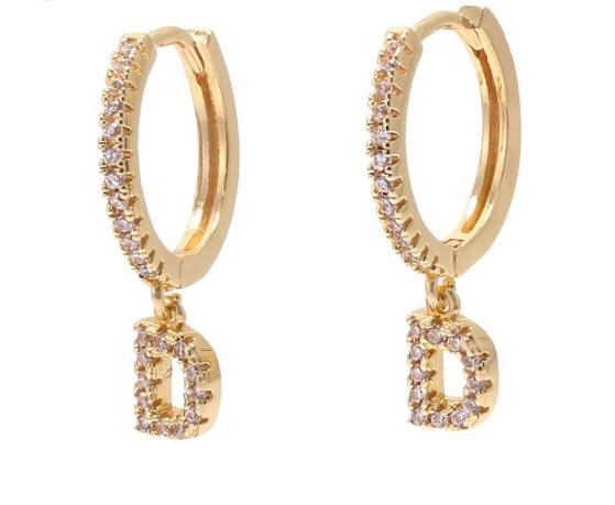 Studded Letters Earrings | GOLD & SILVER - Unique Brazilian Jewelry (4175697608774)