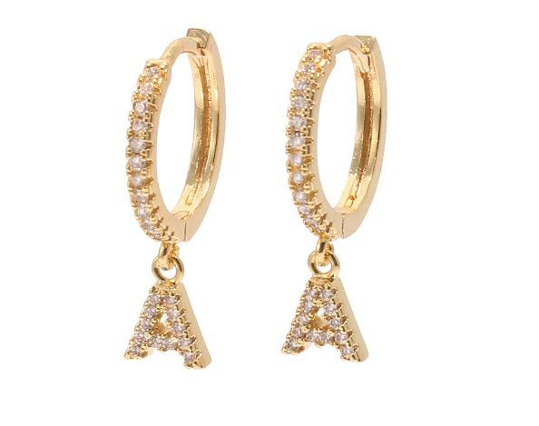 Studded Letters Earrings | GOLD & SILVER - Unique Brazilian Jewelry (4175697608774)