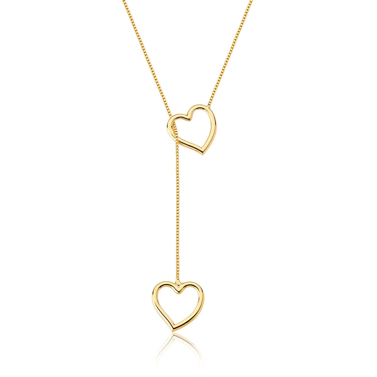 LOVELY HEART NECKLACE | Double 18k Gold Plated - Unique Brazilian Jewelry 