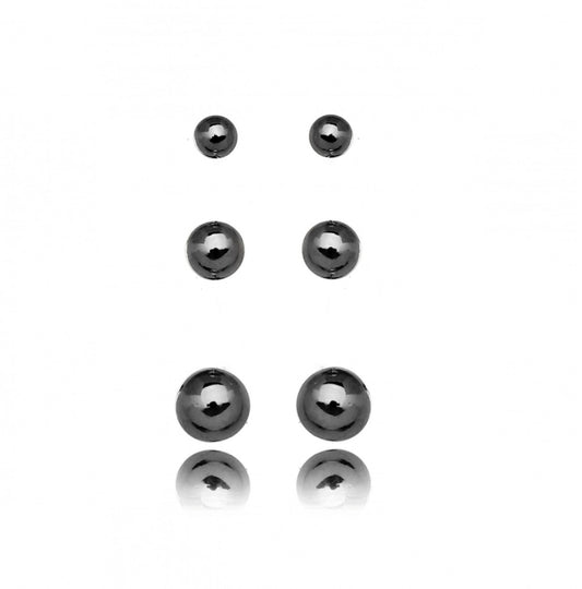 LITTLE BALLS TRIO EARRINGS  | Black Rhodium Plated