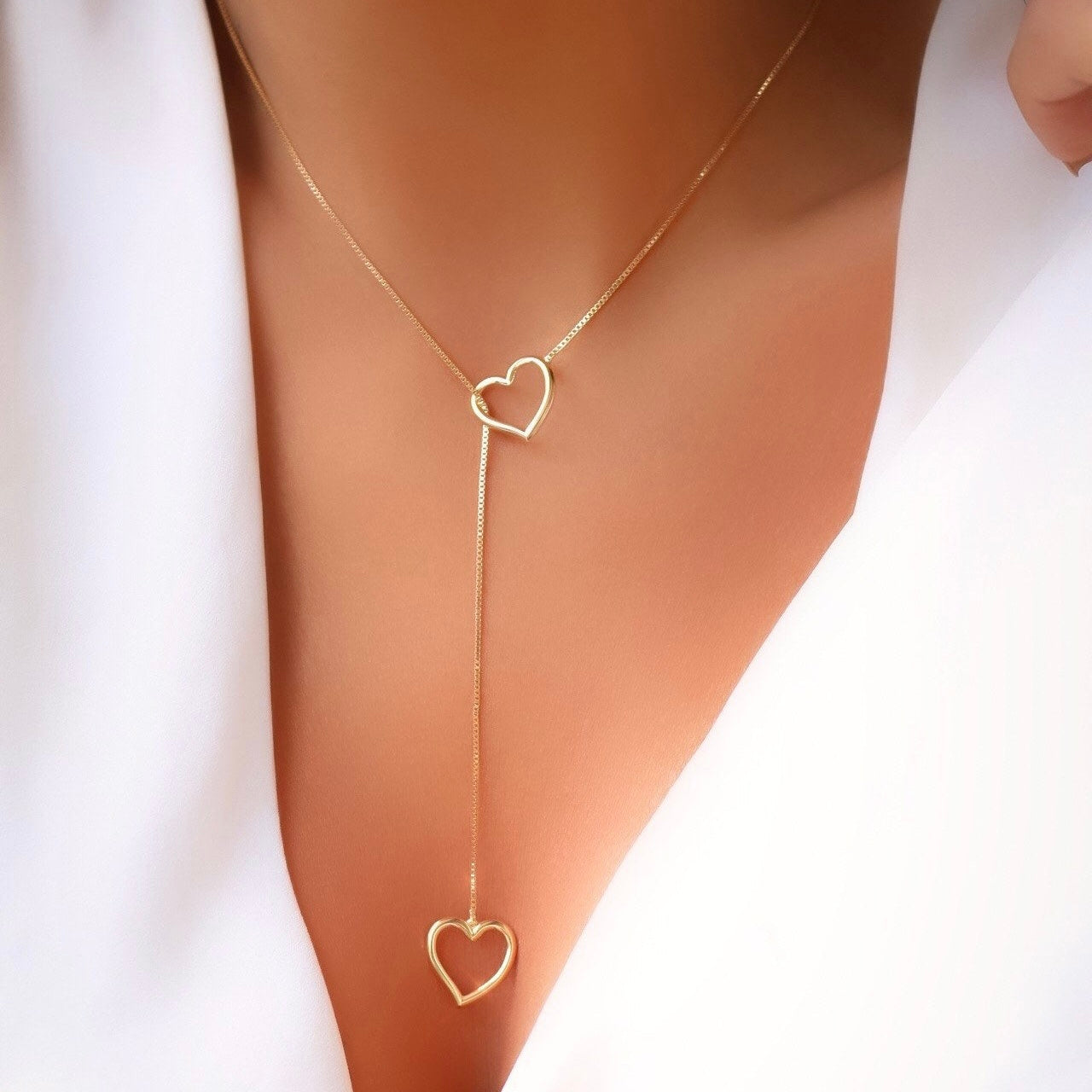 LOVELY HEART NECKLACE | Double 18k Gold Plated