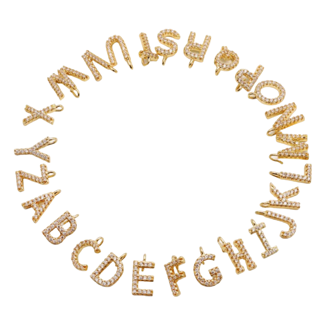Letters DIY pendants | A - Z | 18K Gold Plated - Unique Brazilian Jewelry 