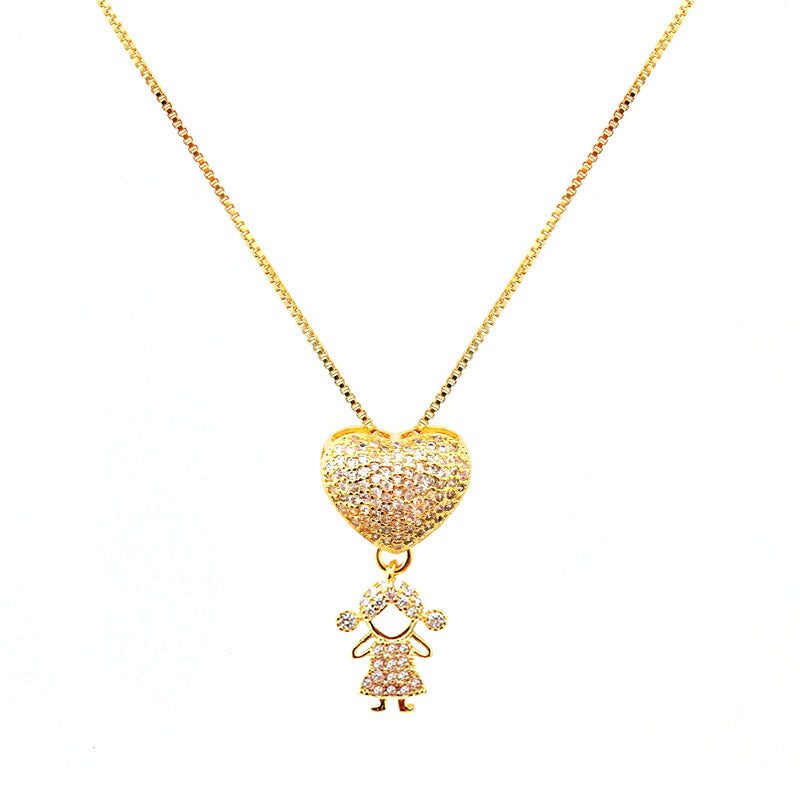 GIRL NECKLACE | Double 18K Gold Plated - Unique Brazilian Jewelry 