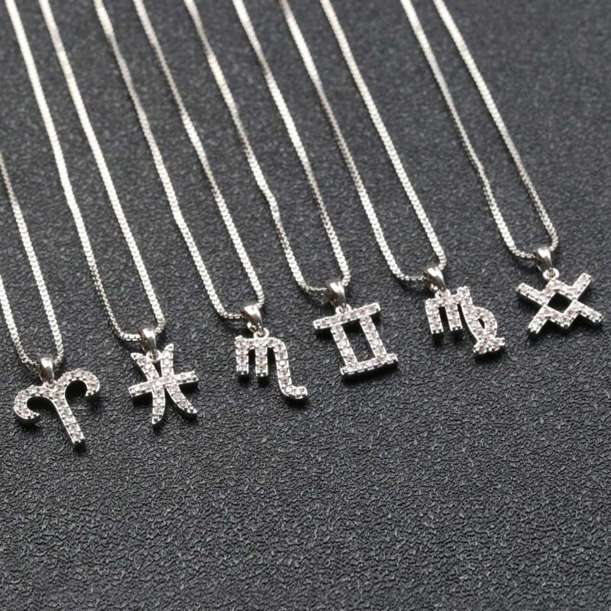 Zodiac Necklace | White Rhodium Plated (4703522914379)