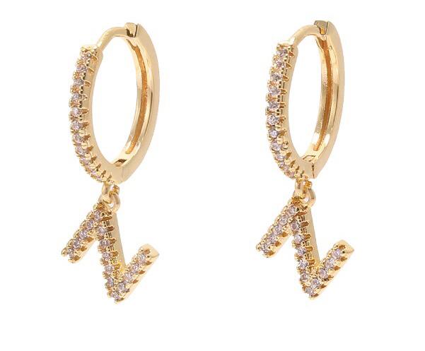 Studded Letters Earrings | GOLD & SILVER - Unique Brazilian Jewelry (4175697608774)