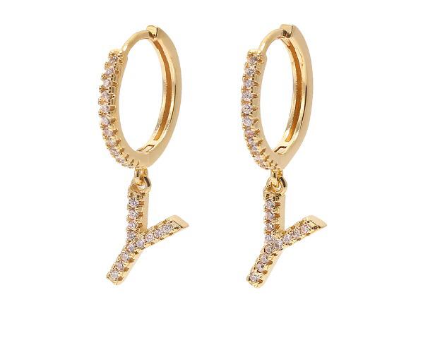 Studded Letters Earrings | GOLD & SILVER - Unique Brazilian Jewelry (4175697608774)